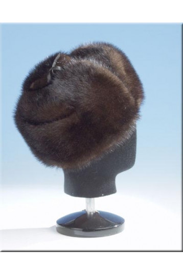 Коричневая мужская шапка из норки Коричневая мужская шапка из норки